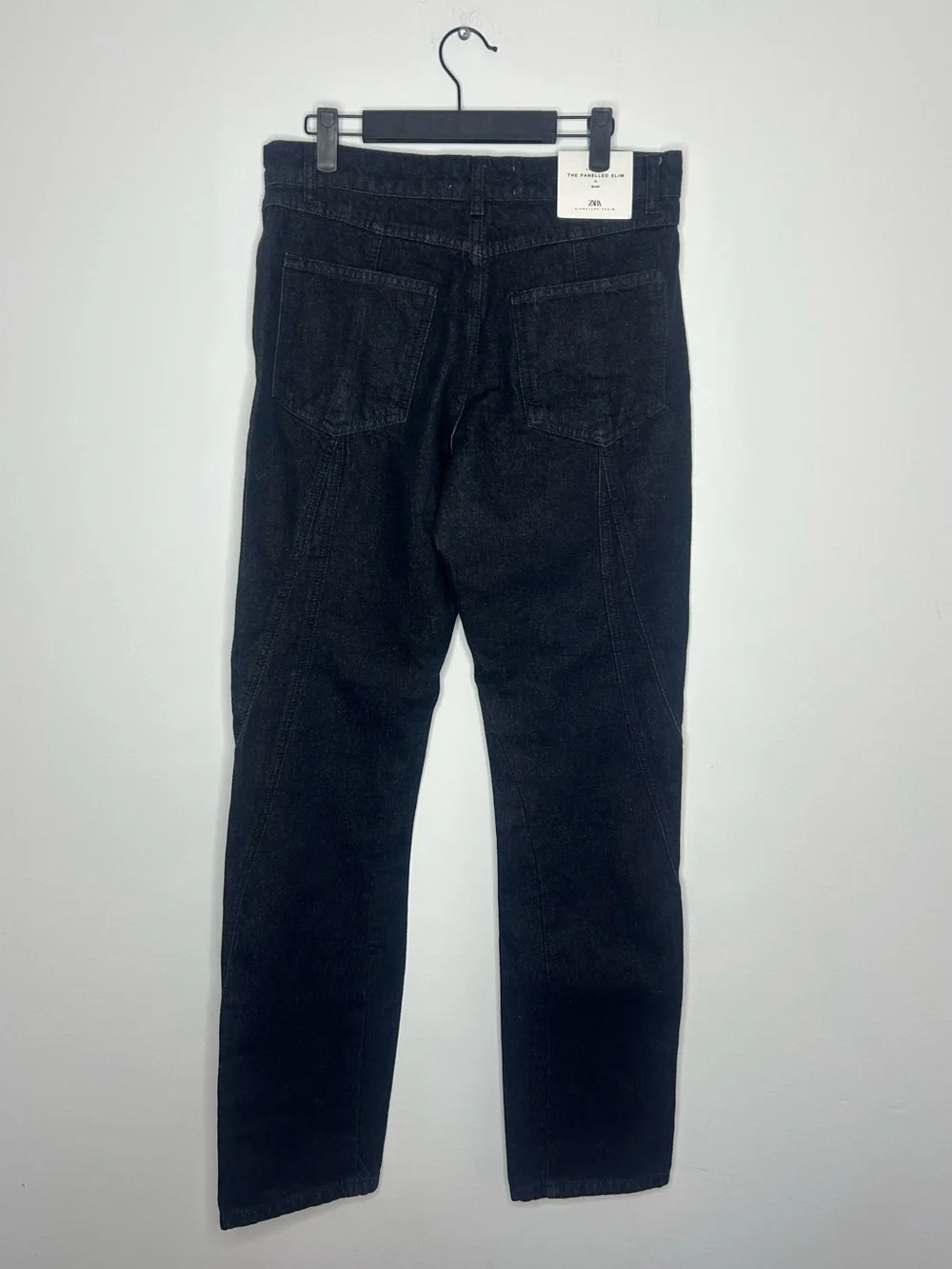 Zara The Panelled Slim Black Jeans Size 6 - Picture 2 of 9